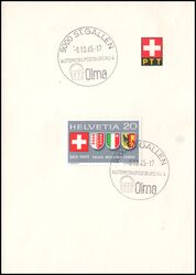 1965  Faltblatt der schweizer PTT mit Sonderstempel - Automobilpostbureau