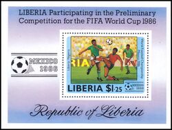 Liberia 1985  Fuball-Weltmeisterschaft 1986 in Mexiko
