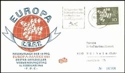 1962  Europamarke von 1961 auf Papier mit Fluoreszenz