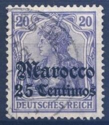 Marokko - 1906  Freimarke mit Aufdruck Marocco mit Wz.