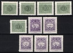 1954  Portomarken: Ziffernzeichnung