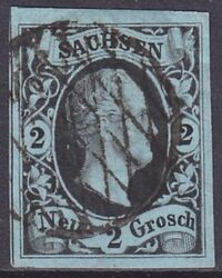 1851  Freimarke: Knig Friedrich August II