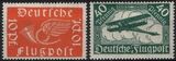 1919  Flugpostmarken: Posthorn und Doppeldecker