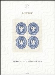 1978  Neudruckblock - Lbeck Nr. 11