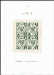 1978  Neudruckblock - Lbeck Nr. 5