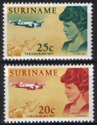 Surinam 1967  Jahrestag des Besuches von Amelia Earhart