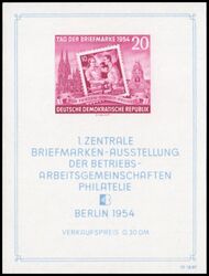 1954  1. Zentrale Briefmarkenausstellung der BAG Philatelie - Block