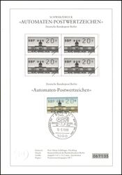 1988  Automaten-Postwertzeichen Berlin - Schwarzdruck