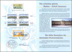 1999  Postamtliches Erinnerungsblatt - 20 Jahre Automaten-Postwertzeichen