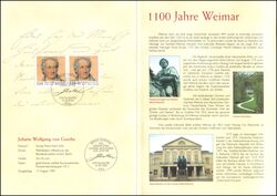 1999  Postamtliches Erinnerungsblatt - 250. Geburtstag Goethes
