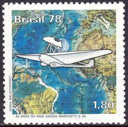 Brasilien 1978  50 Jahre Geschwaderflug Savoia-Marchetti S-64