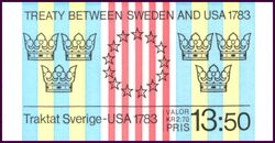 1983  Schwedisch-Amerikanischer Freundschaftsvertrag  - Markenheftchen