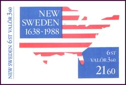 1988  Jahrestag der Grndung von Neu-Schweden - Markenheftchen