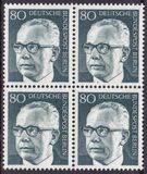 1970  Freimarken: Bundesprsident Gustav Heinemann