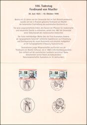1996  Postamtliches Erinnerungsblatt - Ferdinand von Mueller