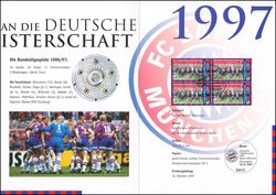 1997  Postamtliches Erinnerungsblatt - Fuballmeister FC Bayern Mnchen