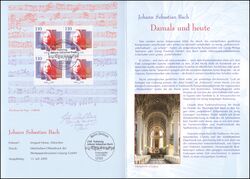 2000  Postamtliches Erinnerungsblatt - Johann Sebastian Bach