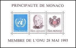 1993  Blockausgabe: Beitritt Monacos zur UNO