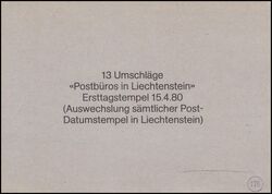 1980  Auswechslung aller Post-Datumstempel in Liechtenstein - Ersttagstempel