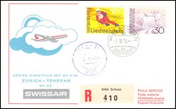 1976  Erster Direktflug mit DC-8-62 Zrich - Teheran ab Liechtenstein