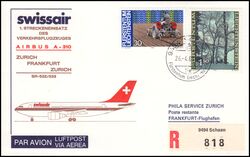 1983  Erster Streckeneinsatz AIRBUS A-310 Zrich - Frankfurt - Zrich ab Liechtenstein