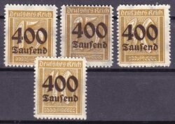 1923  Freimarken: Ziffern mit neuem Wertaufdruck