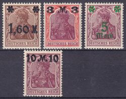 1921  Freimarken: Germania mit neuem Wertaufdruck