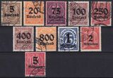 1923  Dienstmarken mit neuem Wertaufdruck