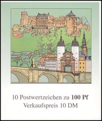 1996  Markenheftchen - 800 Jahre Heidelberg