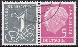 1958  Freimarken: Theodor Heuss / Ziffer