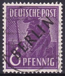 1948  Freimarken: Schwarzaufdruck Berlin  06 Pfennig