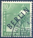 1948  Freimarken: Schwarzaufdruck Berlin  10 Pfennig
