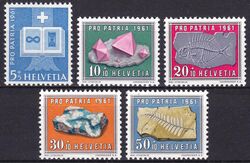 1961  Pro Patria: Mineralien und Versteinerungen