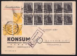 1948  Ortsbrief Einschreiben- MiF / Bezirk 14 - ZF 3a