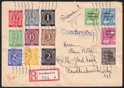 1948  Fernbrief Einschreiben - MiF / ZF 3b