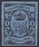 1859  Freimarke: Oldenburgisches Staatswappen mit...