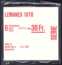 1978  Nationale Briefmarkenausstellung LEMANEX 78 - Blocksatz