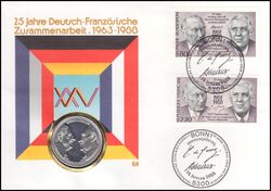 1993  Numisbrief - 25 Jahre deutsch-franzsische Zusammenarbeit