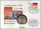 1990  Numisbrief - 1. gemeinsame Wahl im Vereinten...