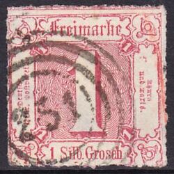 1865  Freimarke: Ziffern im Quadrat - durchstochen