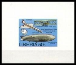 Liberia 1976  UPU  Concorde / Zeppelin - Sonderblock ungezhnt