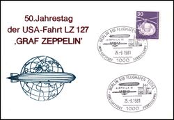 1981  50. Jahrestag der USA-Fahrt des Luftschiffs LZ 127 Graf Zeppelin