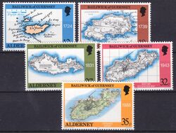 1989  Landkarten von Alderney