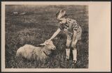 Junge mit Schaf - Fotokarte