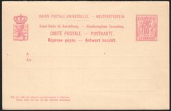 1888  Wertstempel: Allegorie - Postkarte mit Antwortkarte