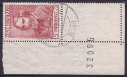 1945  Freimarke mit Leerfeld und Bogennummer