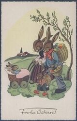 Frohe Ostern - Hasenfamilie