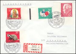 1968  Mischfrankatur auf R-Brief