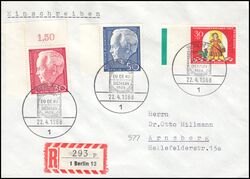 1968  Mischfrankatur auf R-Brief