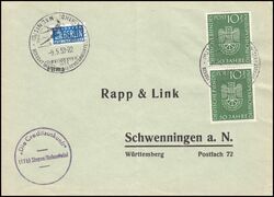 1953  Mehrfachfrankatur auf Brief